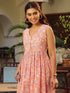 Coral Pure Cotton Floral Printed A-line Kurta Pant Set
